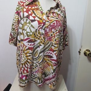 CD Daniels Multi Color Short Sleeve Top Sz 3x